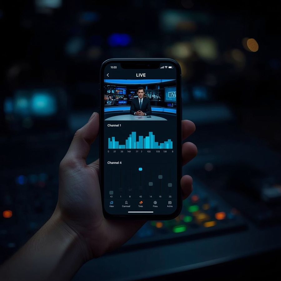 Periodista usando OSY Retorno en smartphone